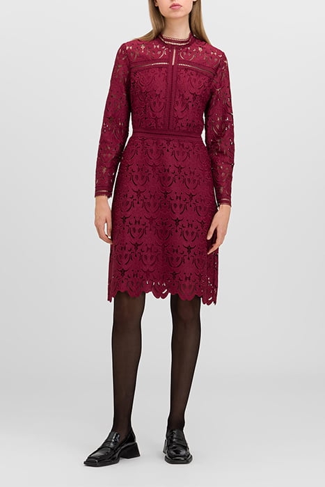 MONA MINI LENGTH LACE DRESS BERRY RED 1