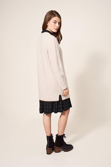 ERICA LONGLINE CARDI DARK NATURAL 2