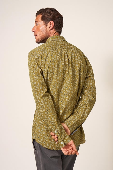 SCATTERED FLOWER PRINTED SHIRT MID GREEN 2