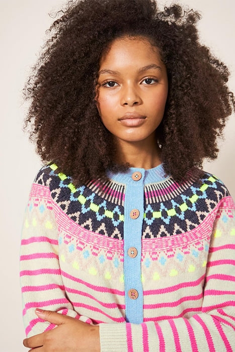 WOODLAND FAIRISLE CARDI PINK 4