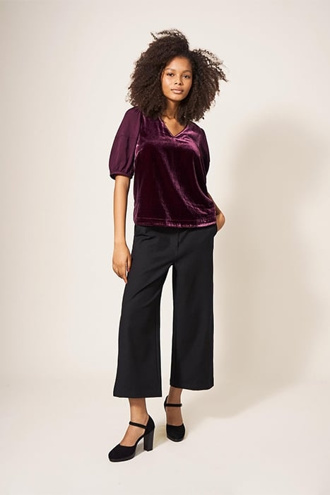 FARLEY VELVET TUNIC DARK PLUM 1