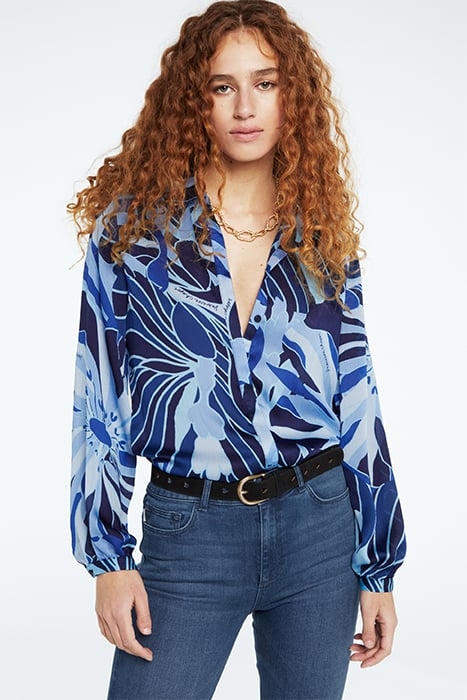 FRIDA COLLAR BLOUSE NAVY/SUMMER BLUE 1