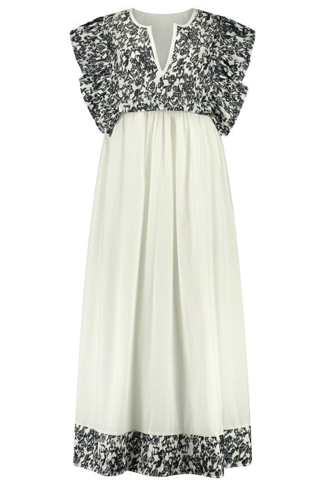 ROKIN LONG DRESS BLURRY FLOWER MARINE 1