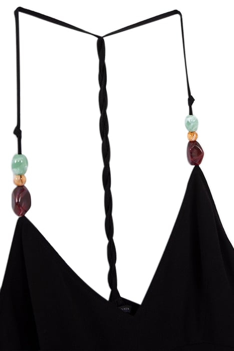 BLACK ECOVERO® STRAPPY TOP WITH XL BEADS BLACK 2