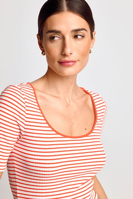 ORGANIC RIB SHIRT STRIPED CHERRY TOMATO 4