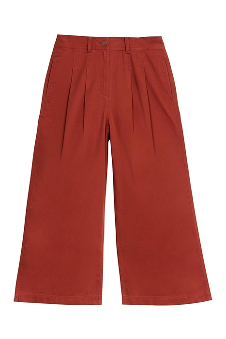 SAMIRA WIDE LEG CROP TROUSER DARK RED 2