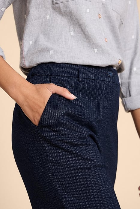 BELLE TWEEDY WIDE LEG TROUSER NAVY 4