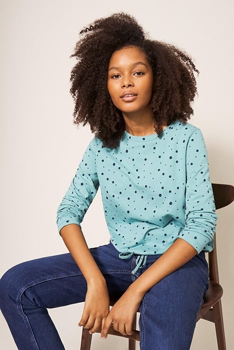 TARA TIE HEM TOP TEAL 3