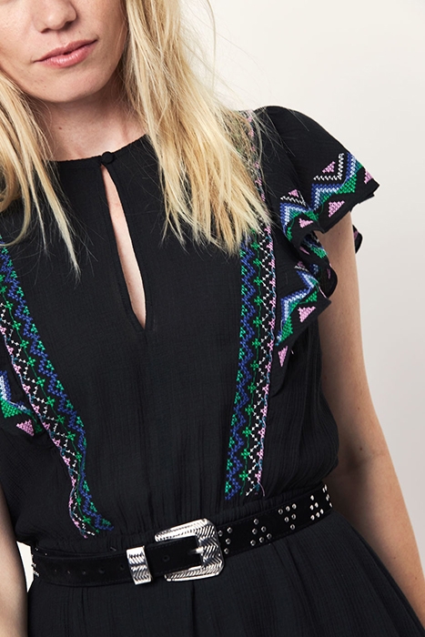 JACLYN EMBROIDERED DRESS WASHED BLACK 3