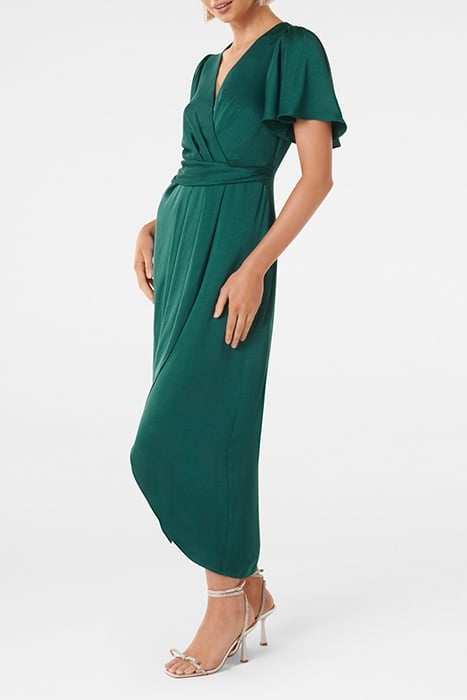 ESTELLE FLUTTER SLEEVE MIDI DRESS CLASSIC TEAL 4