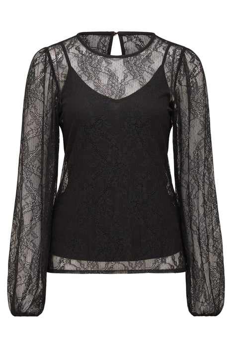 ALEXIS ROUND NECK LACE TOP BLACK 4