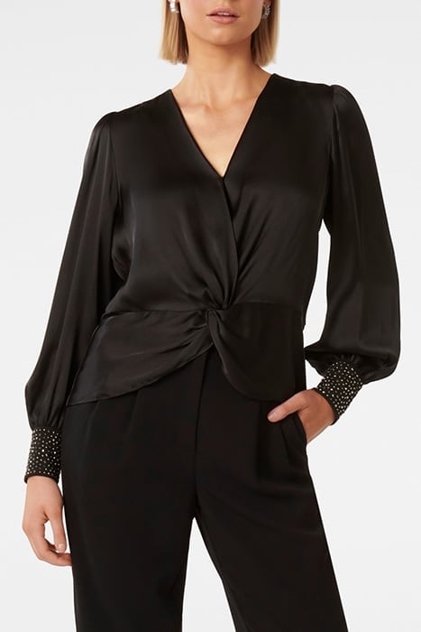 CHRISTALE HEATFIX BLOUSE BLACK 1