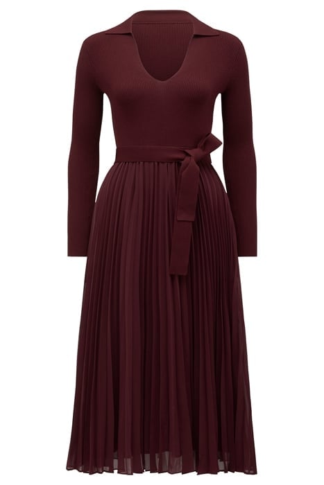 POSEY PETITE WOVEN MIX DRESS DARK BERRY 3