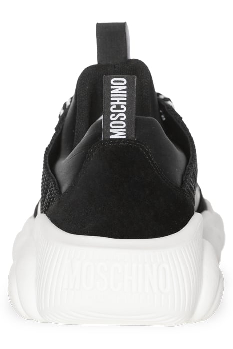 TEDDY RUN SNEAKER IN MESH, CALFSKIN AND SPLIT LEATHER BLACK 3