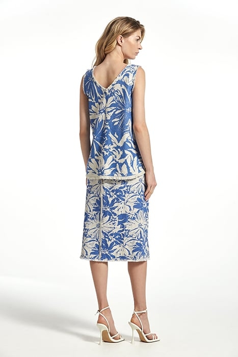 PRINT RUSTIC LINEN LIUVA TOP BLUE 2