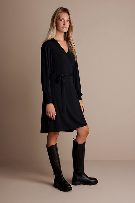 WRAP DRESS CREPE JERSEY BLACK 1