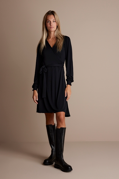 WRAP DRESS CREPE JERSEY BLACK 2