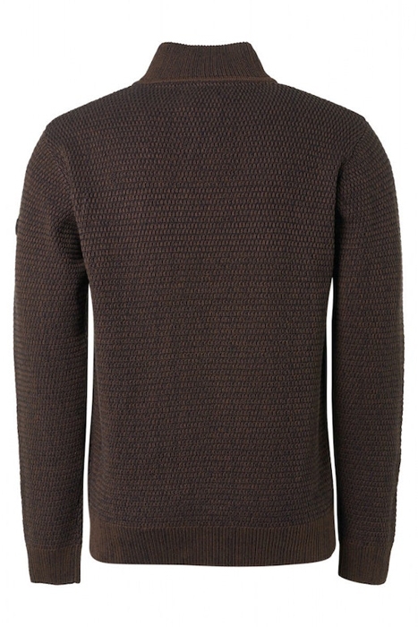 PULLOVER HALF ZIPPER 2 COLOURED MELANGE BROWN 5