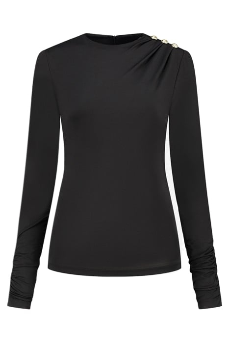 DRAPE SHOULDER TOP BLACK 1