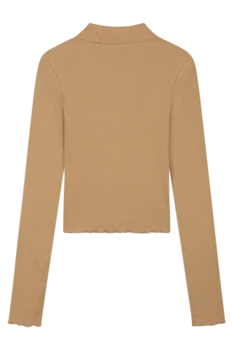 RIB TOP TURTLE LS CROPPED CAMEL 2