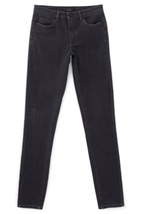 GREY HOUNDSTOOTH MOTIF SLIM JEANS 3