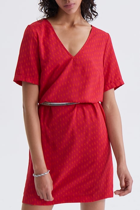 FUCHSIA PRINTED STRAIGHT DRESS 1