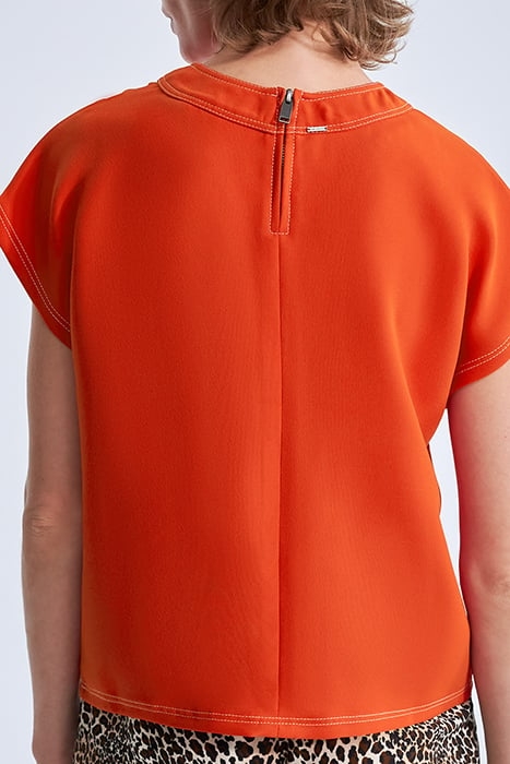 TANGERINE TOP EDGED WITH DOUBLE TOPSTITCHING 2