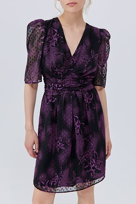 BLACK DANDY FLOWER PRINT SHORT DRESS 1