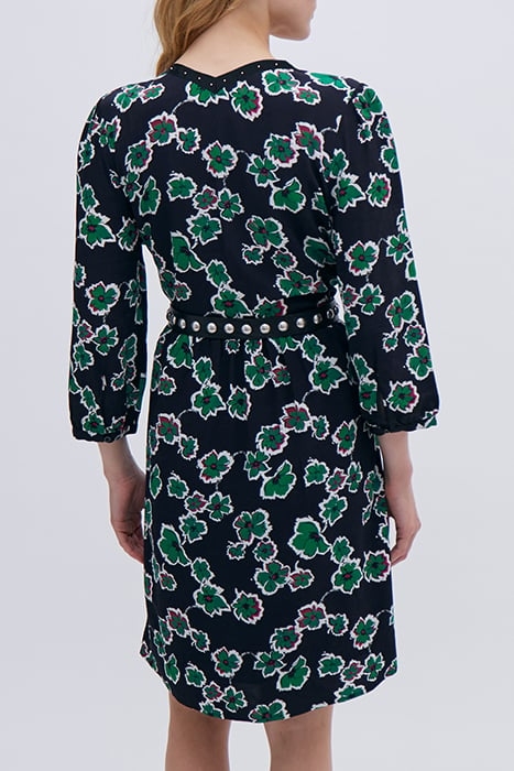 BLACK XL FLORAL PRINT STUDDED COLLAR DRESS 2