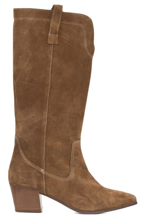COGNAC SUEDE COWBOY-STYLE BOOTS 1