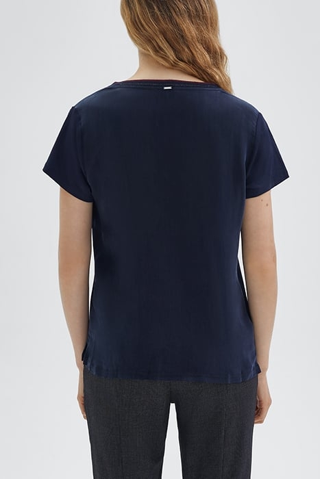 NAVY T-SHIRT WITH NAVY STRIPED RIBBING 2