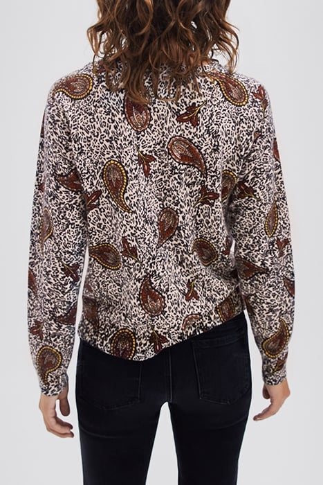 ECRU SWEATER WITH PAISLEY LEOPARD PRINT 2