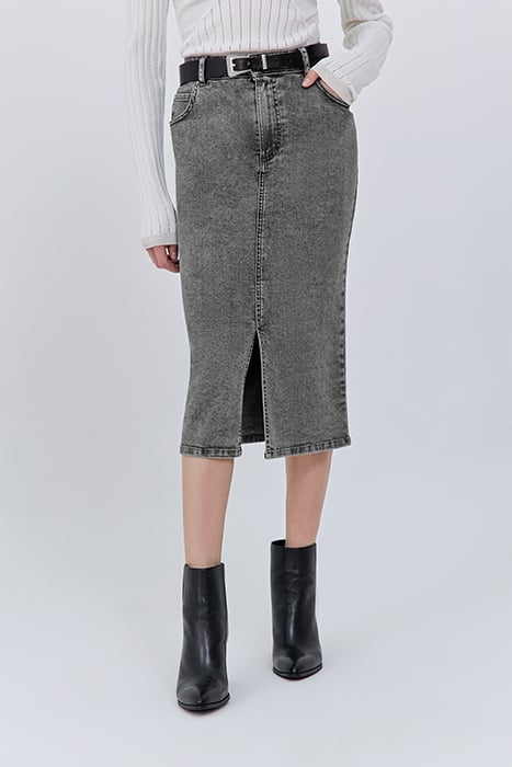 GREY DENIM PENCIL SKIRT 1