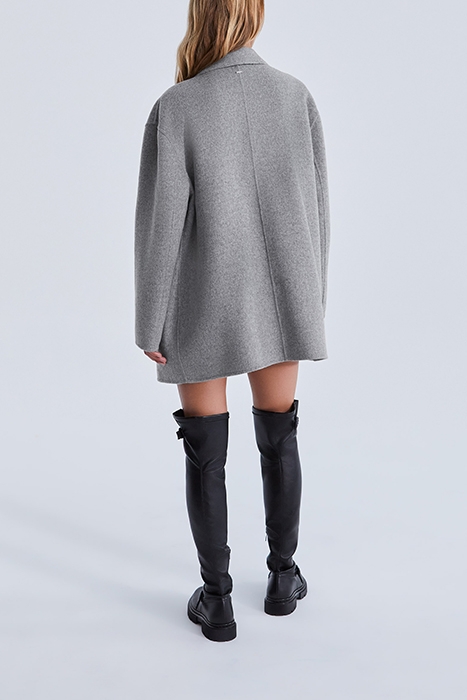 GREY MID-LENGTH COAT WITH DIAMANTE 3