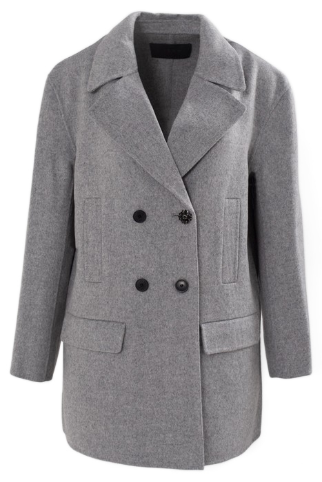 GREY MID-LENGTH COAT WITH DIAMANTE 4