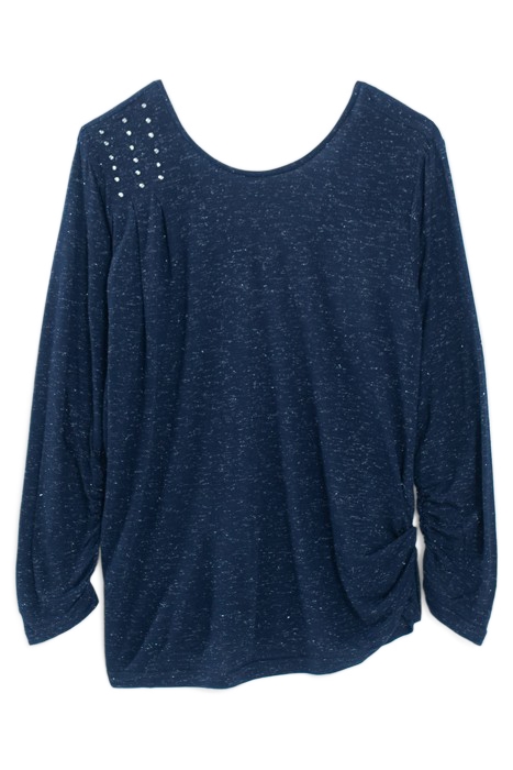 NAVY GLITTERY T-SHIRT WITH DIAMANTE ON DRAPING 4