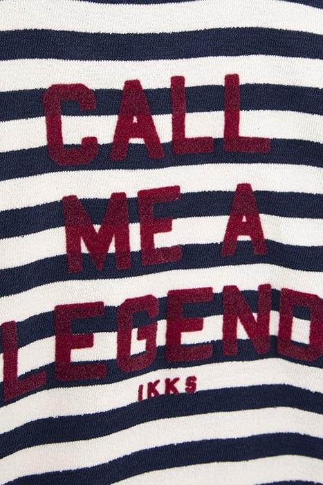 BOYS' NAVY ASYMMETRIC SEAM SAILOR STRIPE T-SHIRT 6