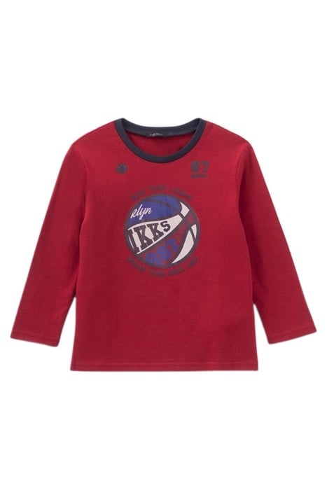 BOYS’ BURGUNDY REVERSIBLE SEQUIN BASKETBALL T-SHIRT 1