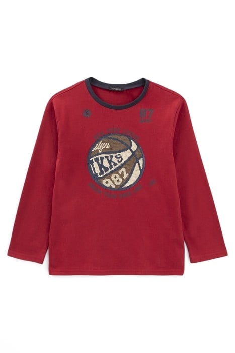 BOYS’ BURGUNDY REVERSIBLE SEQUIN BASKETBALL T-SHIRT 3