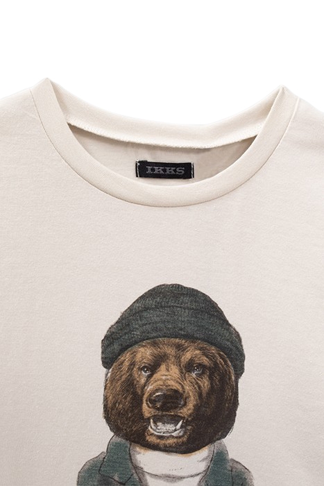 BOYS’ ECRU SNOWBOARDER-BEAR IMAGE T-SHIRT 3