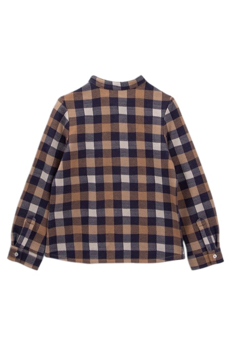 BOYS' CAMEL CHECK SHIRT WITH DETACHABLE HOOD 4