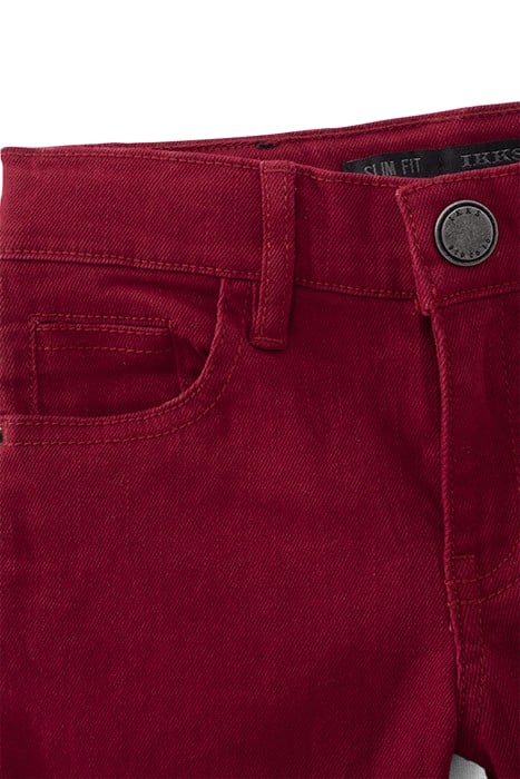 BOYS’ DARK RED UPCYCLED SLIM JEANS 5