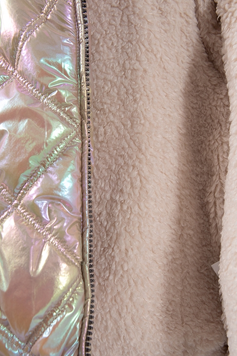 GIRLS’ IRIDESCENT BEIGE QUILTED PADDED JACKET 7