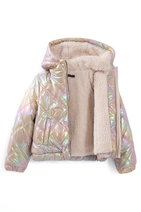 GIRLS’ IRIDESCENT BEIGE QUILTED PADDED JACKET 3
