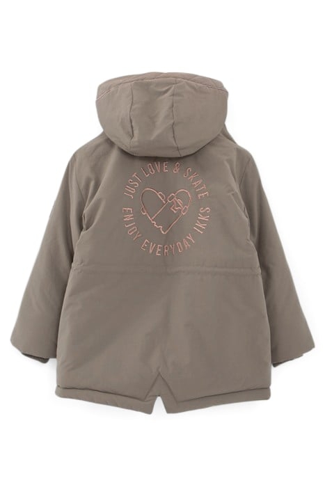 GIRLS’ 3-IN-1 KHAKI FURRY PARKA AND REVERSIBLE JACKET 2