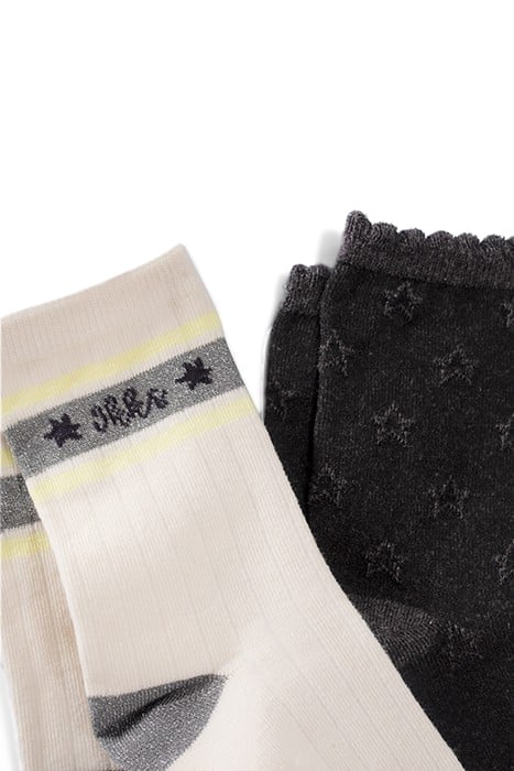 GIRLS’ GREY/ECRU RIBBED SOCKS 3