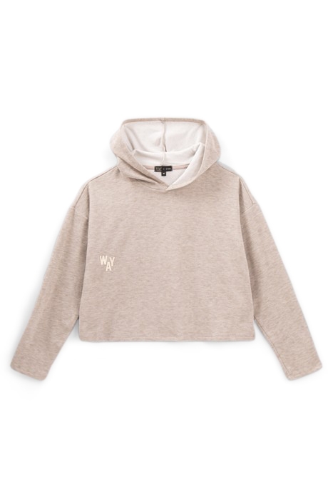 GIRLS’ BEIGE HOODED T-SHIRT WITH XL PRINT ON BACK 1