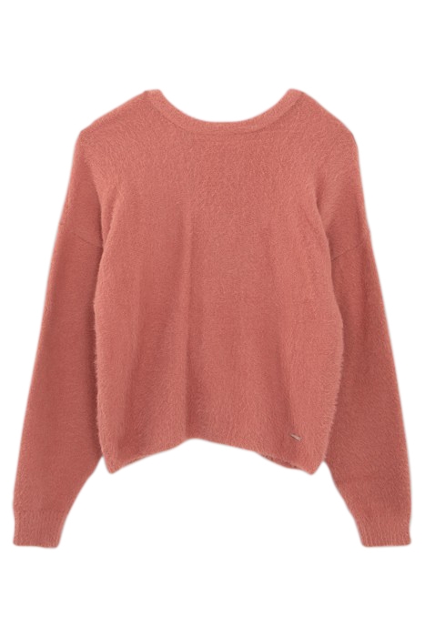 GIRLS’ TERRACOTTA KNIT FRONT/BACK REVERSIBLE SWEATER 2