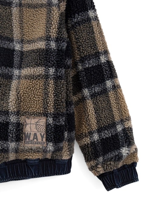 BOYS’ BLUE DENIM/CHECKED SHERPA REVERSIBLE JACKET 5