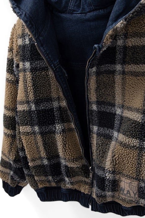 BOYS’ BLUE DENIM/CHECKED SHERPA REVERSIBLE JACKET 6